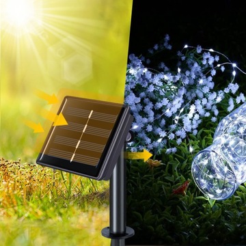 СОЛНЕЧНАЯ САДОВАЯ ГИРЛЯНДНАЯ ЛАМПА 200 LED COLD 22м
