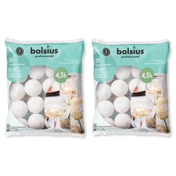ŚWIECZKI PŁYWAJĄCE wodne BIAŁE BOLSIUS 40 sztuk