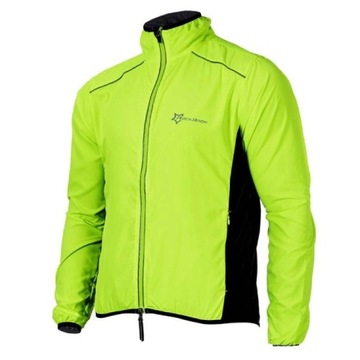Kurtka wiatrówka rowerowa ROCKBROS YPW018GM fluor L wiatroodporna