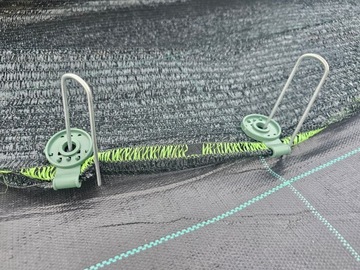 ZIELONE KLIPSY DO MOCOWANIA SIATKI CIENIUJĄCEJ 50Szt Zaciskowe Wielorazowe