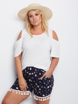 GRANATOWE SZORTY PLUS SIZE WE WZORY (M/L) GRANATOWY