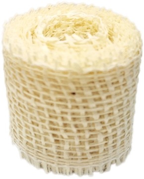Taśma jutowa wstążka jutowa biała 4cm 3m Naturalna