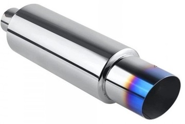 TŁUMIK SPORTOWY WYDECH 2,5-CALA BABY-MUGEN OPALANY INOX SMOKE KOŃCÓWKA 89mm