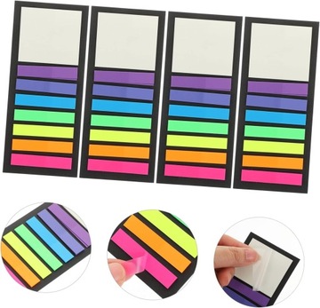 4 ультратонких индексных наклейки, вкладки для заметок, липкие полоски с подсветкой