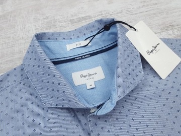 PEPE JEANS ANDREWI MĘSKA KOSZULA BŁĘKITNA ELEGANCKA NOWA SLIM FIT r. M