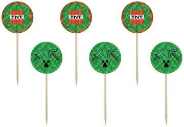 PIKI PIKERY DO BABECZEK PIKSELE MINECRAFT 7CM 6SZT