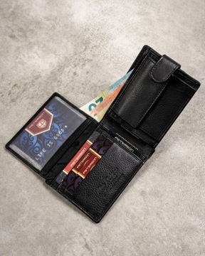 Набор Peterson классический мужской кожаный кошелек + брелок