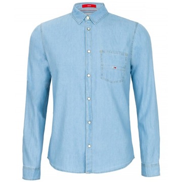 Koszula TOMMY JEANS COTTON DENIM SHIRT LIGHT DENIM