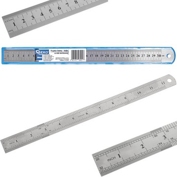 Przymiar liniowy - linijka ze stali nierdzewnej 300mm (20/600)