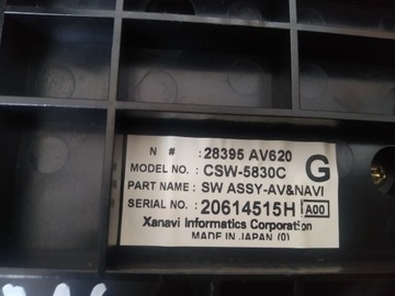 KONZOLA STŘEDNÍ  NISSAN PRIME P12 28395 AV620