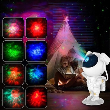 PROJEKTOR GWIAZD NIEBA LED LAMPKA NOCNA ASTRONAUTA Z PILOTEM