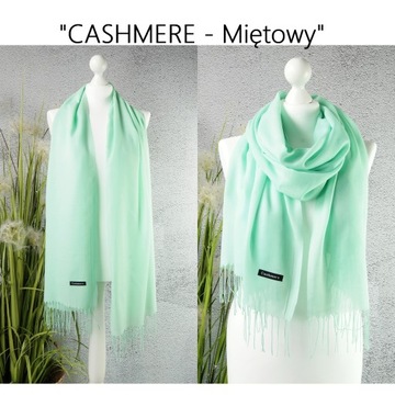 SZAL KASZMIROWY GŁADKI DŁUGI szalik - 30 KOLORÓW