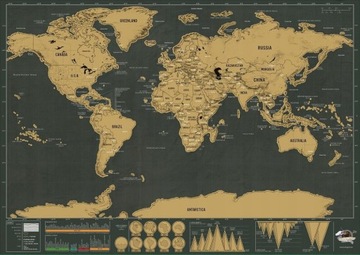 СКРЕТЧ-КАРТА WORLD MAP DELUX ДЛЯ ХИТА ПУТЕШЕСТВЕННИКА