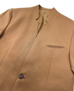 Мужская куртка-стойка светло-бежевого цвета, повседневная, приталенного кроя 48