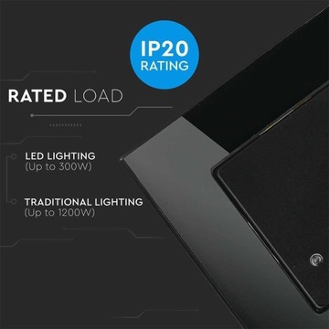 Микроволновой датчик движения, встраиваемый в стену, стекло, черный