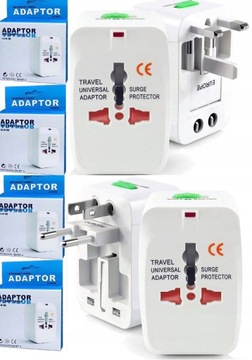 4x PRZEJŚCIÓWKA SIECIOWA ADAPTER GNIAZDKA UK EU