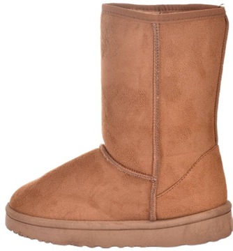 DAMSKIE ŚNIEGOWCE ZAMSZOWE OCIEPLANE BUTY ZIMOWE MUKLUKI BUTY ZIMOWE