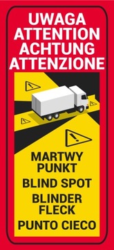 Naklejki MARTWY PUNKT BLIND SPOT Achtung Attention