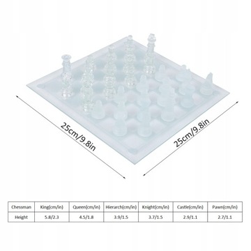 СТЕКЛЯННАЯ ШАХМАТНАЯ ДОСКА 25*25см