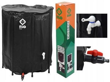 БАК ДЛЯ ДОЖДЕВОЙ ВОДЫ 500Л ПВХ СКЛАДНОЙ БОЛЬШОЙ ЧЕРНЫЙ 98x80см