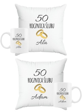 PREZENT KUBEK PODUSZKA 10 50 25 40 ROCZNICA ŚLUBU