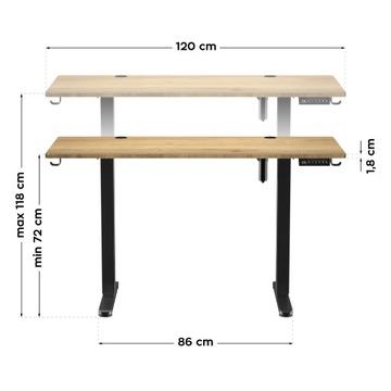 Biurko Elektryczne Z REGULACJĄ WYSOKOŚCI Mark Adler Leader 7.0 PANEL LED