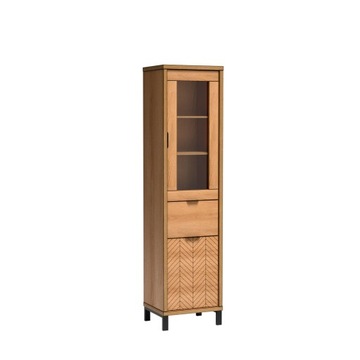 Wysoka Witryna na nóżkach H12 Dąb Karmel 50 cm FON