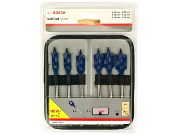 Набор сверл BOSCH с плоским пером SELFCUT, 6 шт.