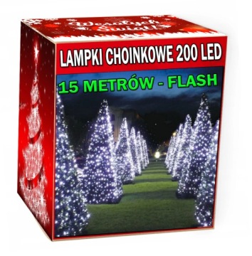 LAMPKI CHOINKOWE 200LED FLASH 15 METR ZEWNĘTRZNE