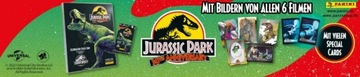 Пакеты-саше к 30-летию Парка Юрского периода, карты Панини для альбома динозавров