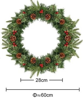 РОЖДЕСТВЕНСКИЙ ВЕНОК 60 СМ РОЖДЕСТВЕНСКИЙ КРЕМ ДЛЯ ДВЕРИ ВЕНОК