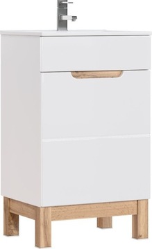 Szafka łazienkowa 50 cm BALI WHITE 824 z umywalką 50