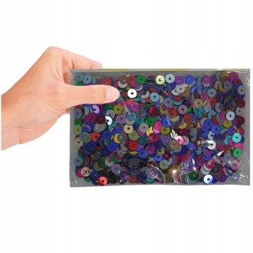 KOLOROWE CEKINY OKRĄGŁE MAŁE KONFETTI OZDOBNE