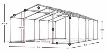 4x9m Industrial Das 580 W Warehouse палатка