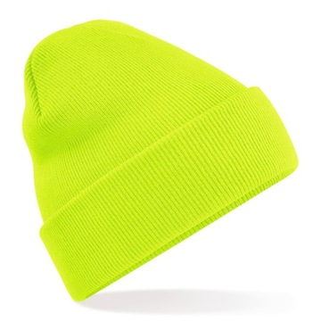 czapka beanie NEON SELEDYN blog odwijana smerfetkai
