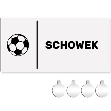 Tabliczka PCV SCHOWEK - PIŁKA 10x20 Druk UV + przylepce