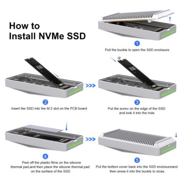 Корпус M.2 NVMe 80 Гбит/с Thunderbolt 5, 4, 3 USB4 x2 USB4 USB-C до 6000 МБ/с