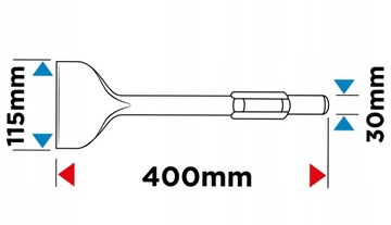 ГРАФИТОВОЕ ШЕСТИГРАННОЕ ПЛОСКОЕ ДОЛОТО ПО БЕТОНУ 115Х400ММ
