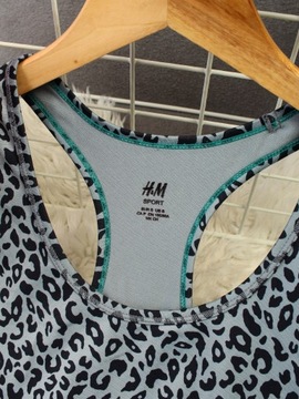 H&M SPORT Koszulka sportowa damska z wzorkami fajna elastyczna r. S 36