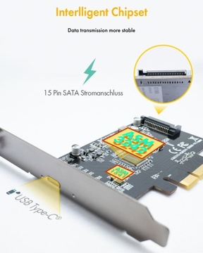 Карта контроллера USB 3.2 (Gen 2x2) Type-C PCIe