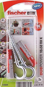 Kołek z okrągłym haczykiem Fischer Duopower 10x50 RH K NV 535004