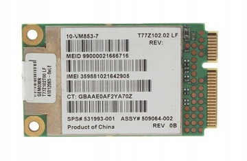 Карта Qualcomm Gobi 2000 WWAN miniPCIe Модем HP 3G