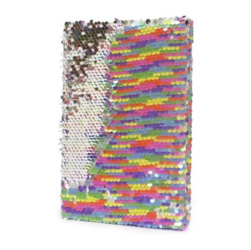 ZESZYT z cekinami TĘCZOWY pamiętnik notes 15x21cm