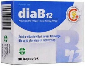 DiaB12 30 kaps WIT B12 KWAS FOLIOWY