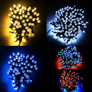 MOCNE LAMPKI CHOINKOWE LED ŚWIĄTECZNE ZEW/WEW 300LED PROGRAMATOR MULTIKOLOR