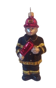 BOMBKI CHOINKOWE SZKLANE Strażak 13cm