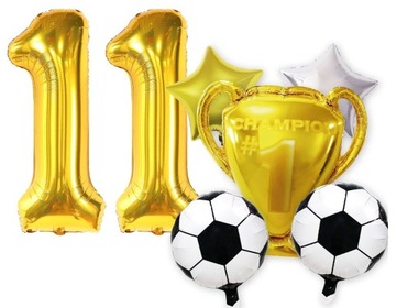 7 SZT BALONÓW piłka nożna BALON folioowy 11 jedenaście jesdenaste URODZINY