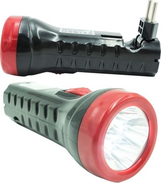 LATARKA RĘCZNA AKUMULATOROWA 4 LED+2 ŁADOWANA 230v
