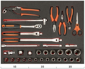 Набор головок и пассатижей 34 шт. БАХКО