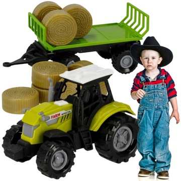 Traktor z Przyczepą efekty ŚWIETLNE DŹWIĘKOWE w PL języku na DZIEŃ DZIECKA